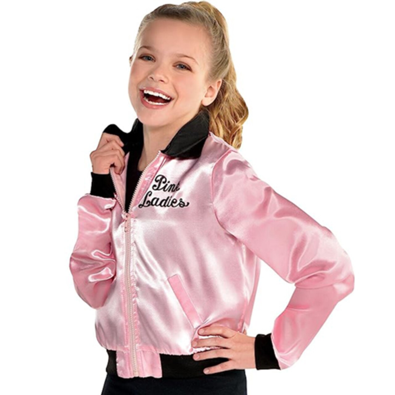 Pink ladies leather jacket grease deals